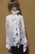 13少年用ガーゼブラウス襟フリル(白)