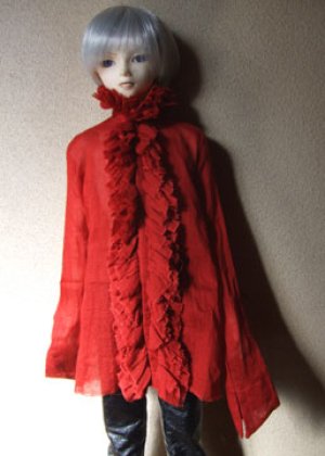 画像1: 16・17少年/HOUND用ガーゼブラウス襟フリル(赤)