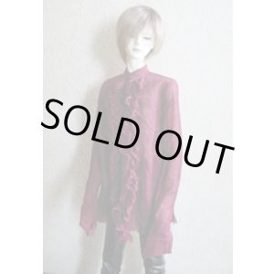 画像: 16・17少年/HOUND用ガーゼブラウス(ボルドー)