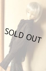 画像: 16・17少年/HOUND用ガーゼブラウスリボン付(黒)