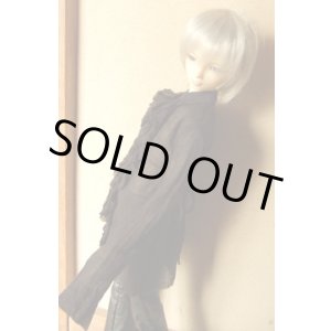 画像: 16・17少年/HOUND用ガーゼブラウスリボン付(黒)