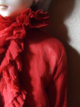 画像: 16・17少年/HOUND用ガーゼブラウス襟フリル(赤)