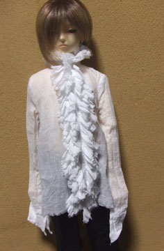 画像1: 13少年用ガーゼブラウス襟フリル(白)