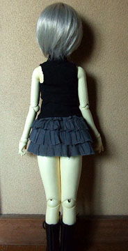 画像: SD〜16少女用ガーゼフリルミニスカート(グレー)