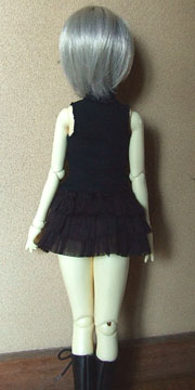画像: SD〜16少女用ガーゼフリルミニスカート(黒)