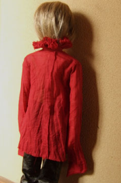 画像: 13少年用ガーゼブラウス襟フリル(赤)